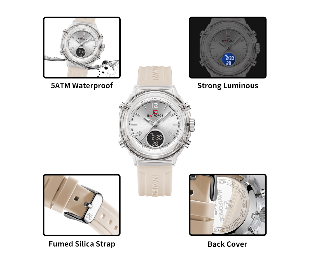 ساعت مچی زنانه نیوی فورس مدل NAVIFORCE NF7109