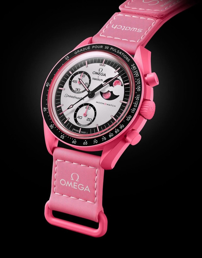 ساعت امگا سواچ صورتی جدید