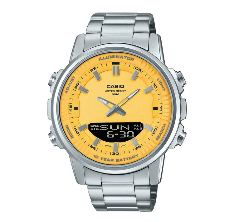 ساعت کاسیو مردانه های کپی مسترCasio AMW-880D-1AV زرد