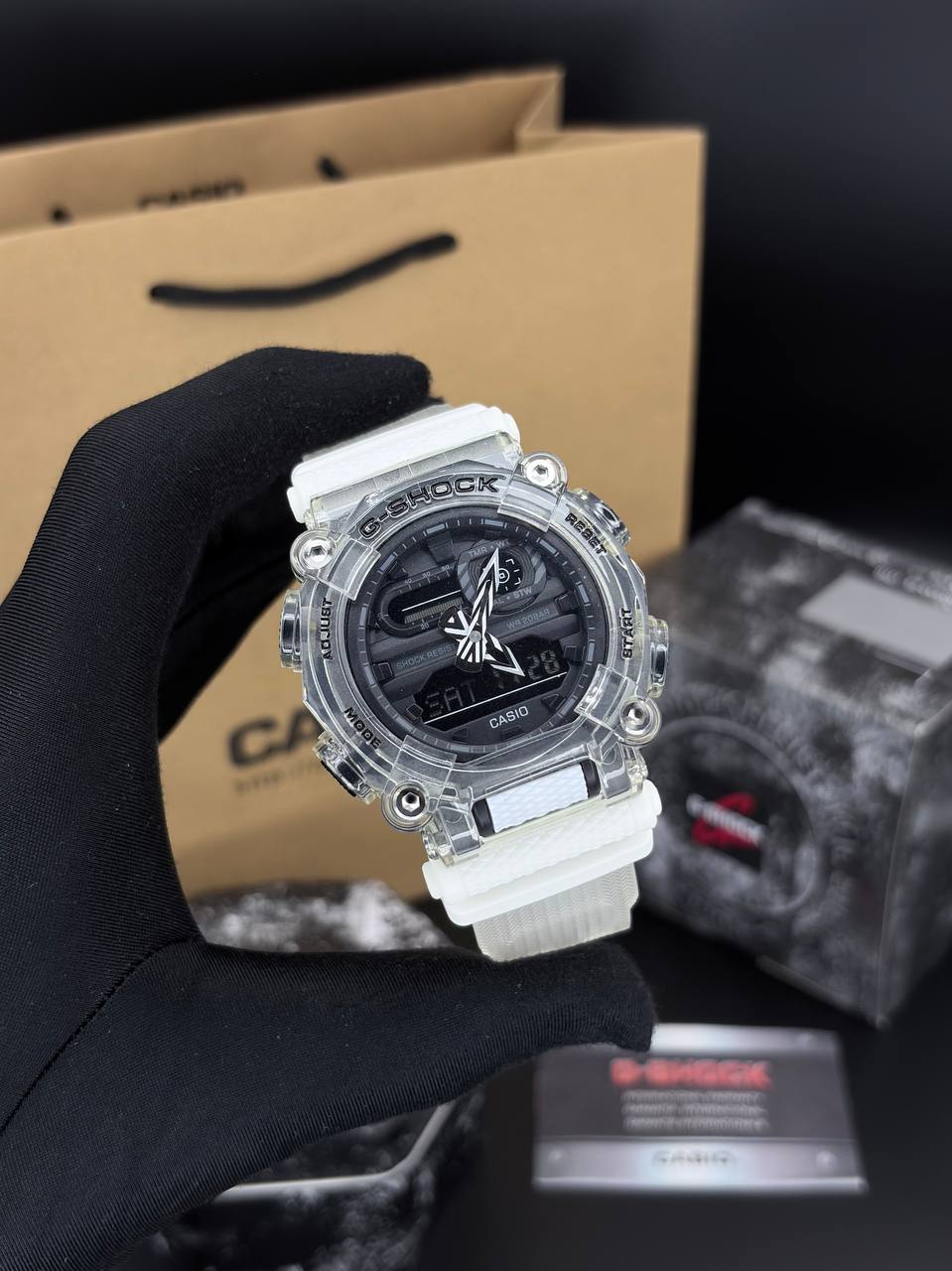 ساعت مچی جی شاک Ga900 بند سفید