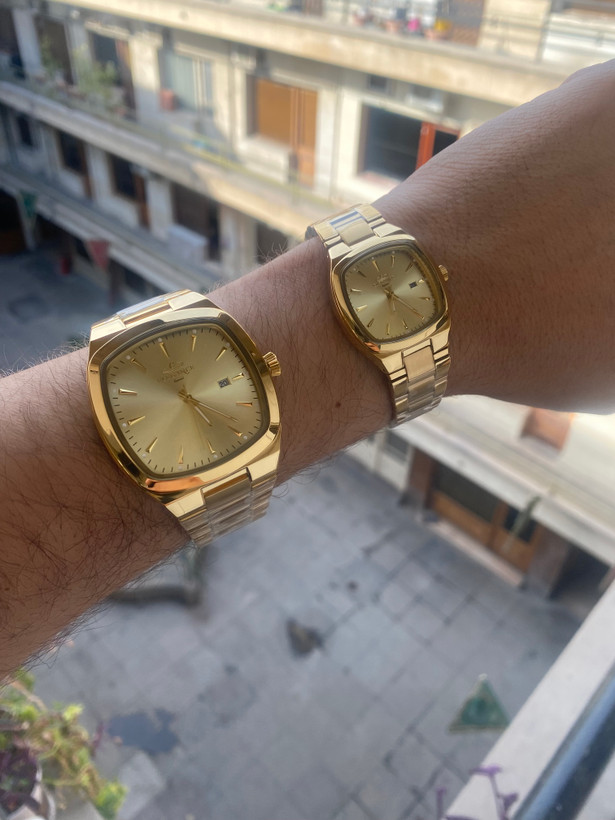 ساعت ست مربعی زنانه و مردانه طلایی اسپیشیال ES8138