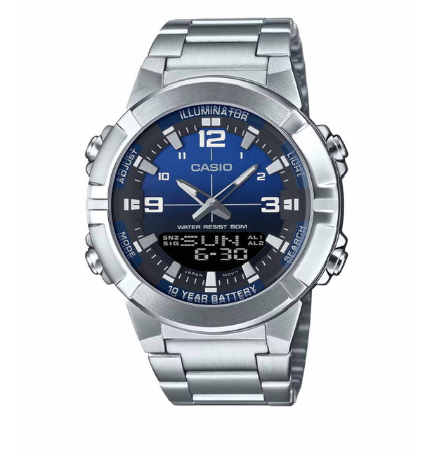 ساعت مچی سرمه ای مردانه کاسیو های کپی مستر ۰۰۳ CASIO AMW-870DA-2A1V