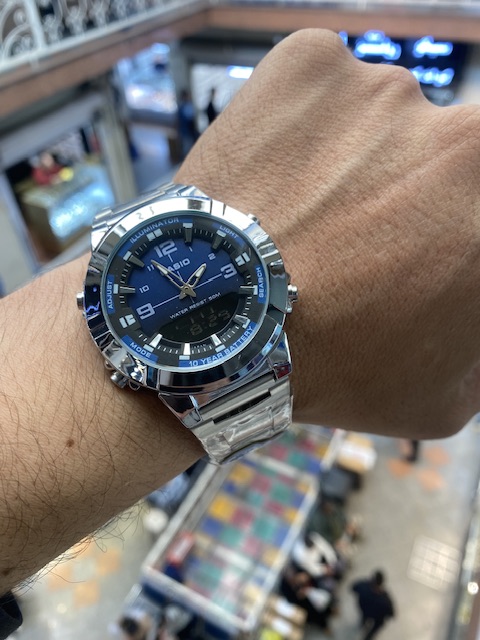 ساعت مچی سرمه ای مردانه کاسیو های کپی مستر ۰۰۳ CASIO AMW-870DA-2A1V