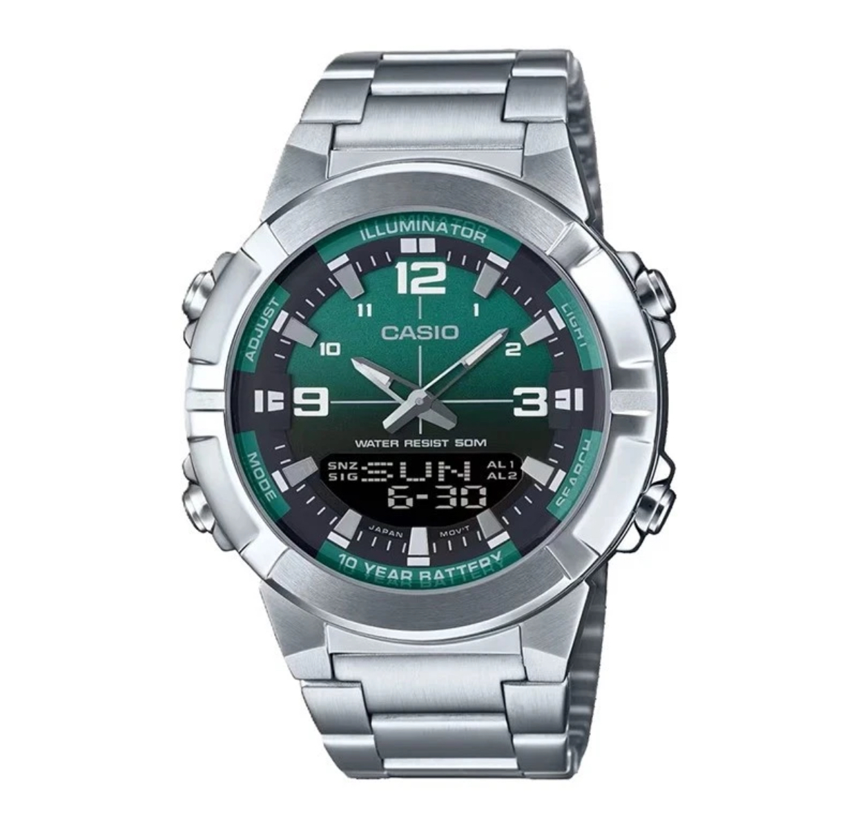 ساعت مچی سبز مردانه کاسیو های کپی مستر ۰۰۳ CASIO AMW-870DA-2A1V