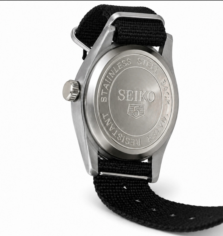 ساعت مچی سیکو ۵ خلبانی مشکی قاب مات Seiko 5 s2145
