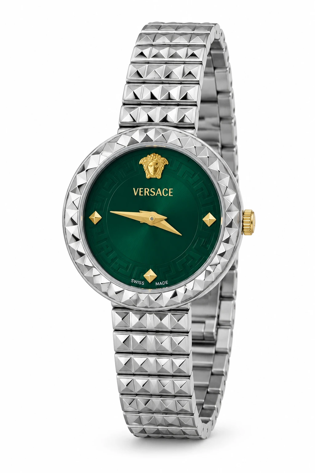 ساعت زنانه ورساچه سیلور سبز Versace La Greca Stud Icon