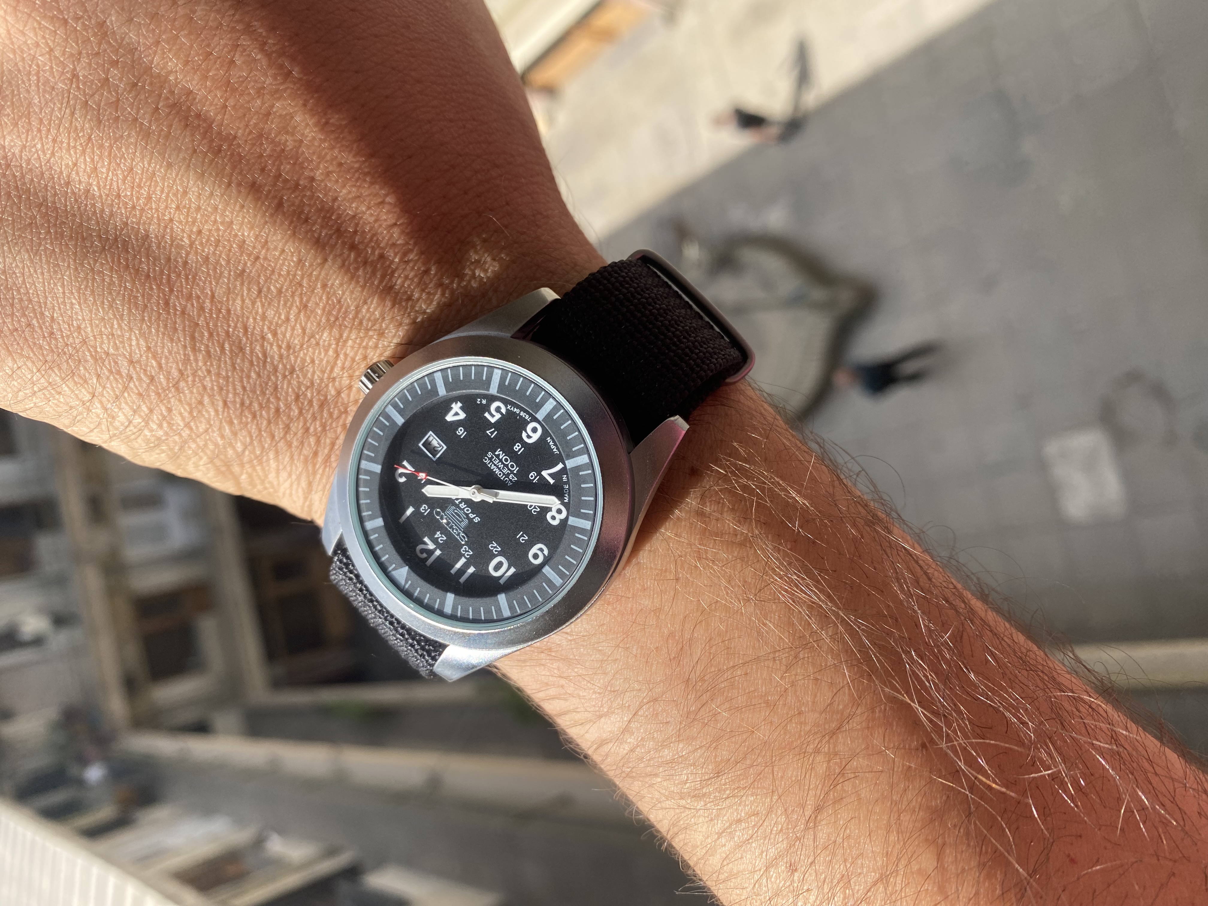 ساعت مچی سیکو ۵ خلبانی مشکی قاب مات Seiko 5 s2145