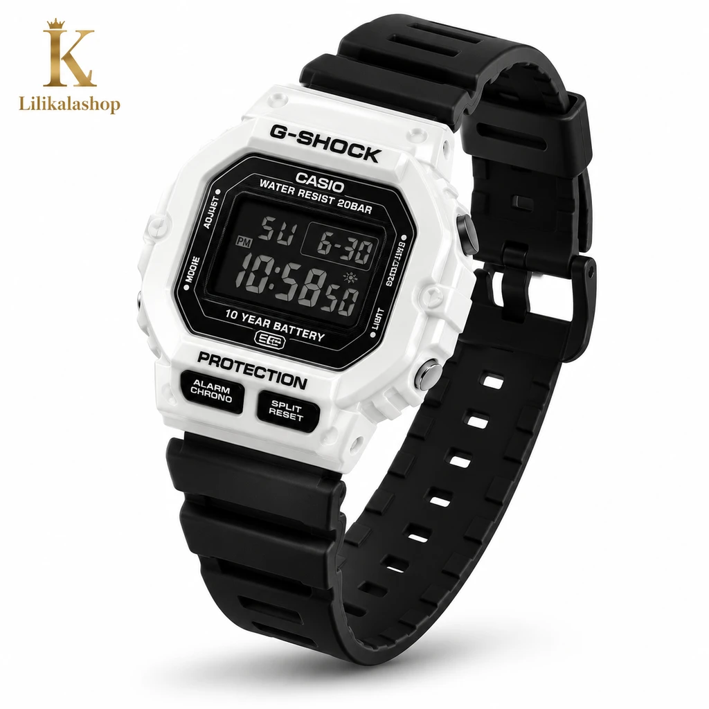 ساعت مچی مردانه کاسیو جیشاک های کپی مستر مشکی سفید    G-SHOCK HSD-008